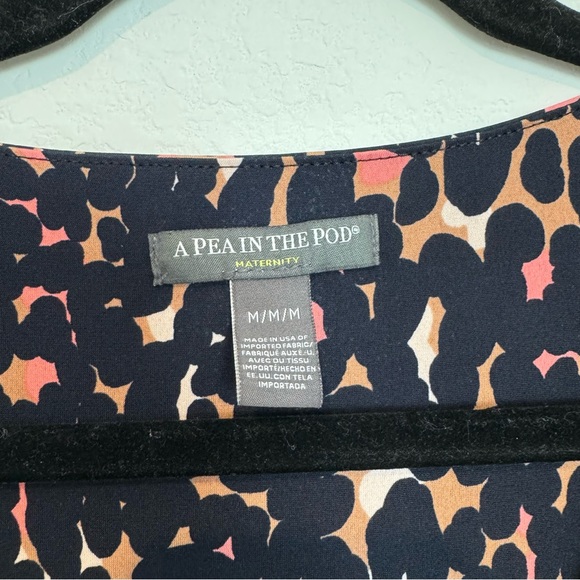 A Pea In The Pod Maternity Blue 3/4 Sleeve Wrap Knee Length Dress - Picture 5 of 6